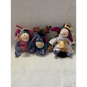 Disney Store Exclusive Eeyore Plush Lot Butterfly Reindeer Angel‎ Christmas 2000